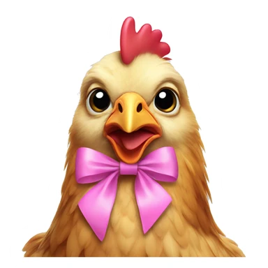 chicken wearing a pink bow sticker