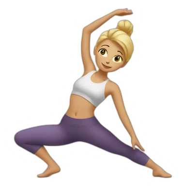 Blonde lady doing yoga sticker