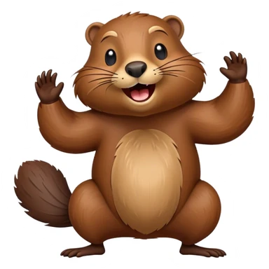 Beaver dancing sticker