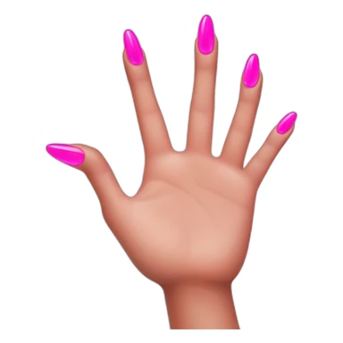 hand in claw position with long neon-pink nails sticker