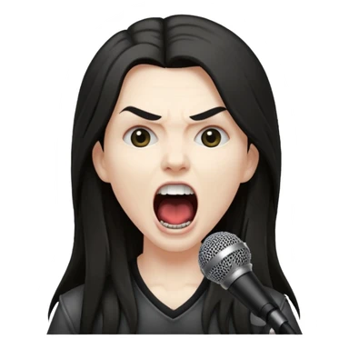 metal musician, screaming with mirophone sticker