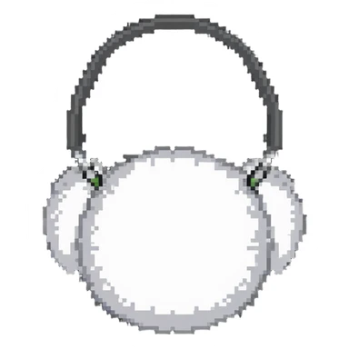 white fuzzy winter ear muffs sticker