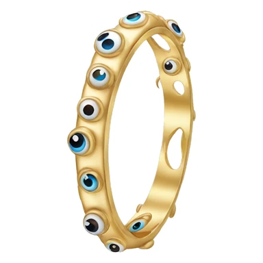 very thin gold bangle ring studded with eyeballs sticker