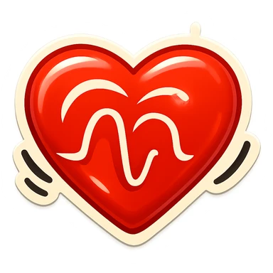 Wall’s ice cream logo heart, red and white, smooth lines, animated pulse, no text, sticker for presentation sticker