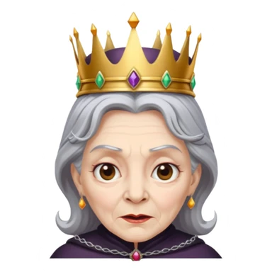 evil old witch with crown sticker