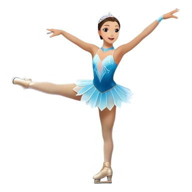 An icon of a theatrical ice show with close-up costumed figure skater performing a dramatic scene on a glowing ice stage. Spotlights, colorful scenery, and a cheering audience in a grand arena convey the magic and artistry of the ice performance. Transparent background included. sticker