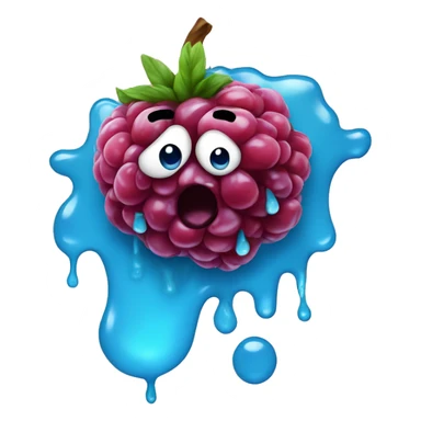 Blue raspberrywith res dripping sticker