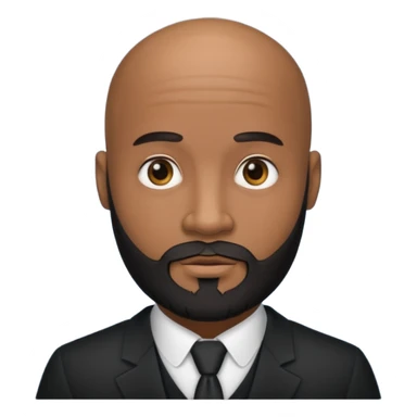 A handsome black gigolo with a full beard and bald head sticker