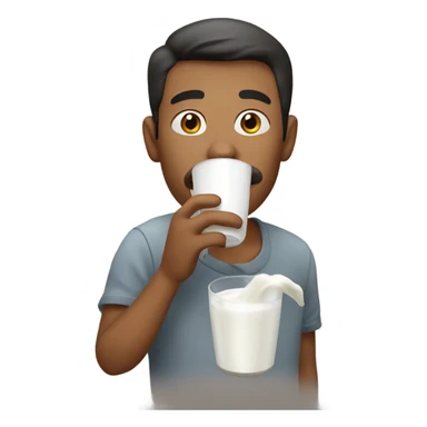Guy drinking milk sticker