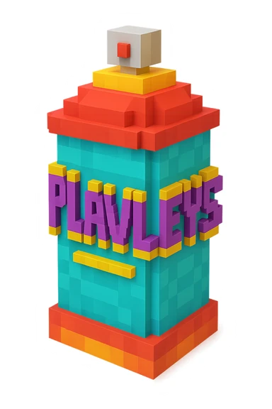 spray paint can with graffiti "PLAVLEYS" sticker