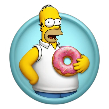Homer simpson whit a donut sticker
