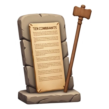 Ten commandments tablets and staff sticker