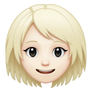 Upside down smile with emo hair sticker