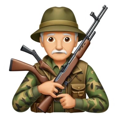Grandpa the hunter lies in ambush sticker