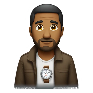 Brown Man with a watch waiting impatiently  sticker