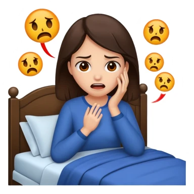brunette woman having nightmare sticker