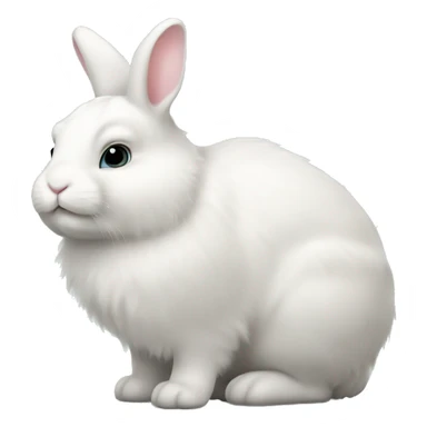 Fat little fluffy white bunny sticker