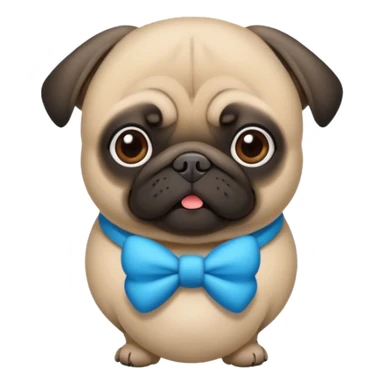 um pug com gravata borboleta azul sticker