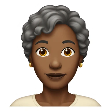 A 59 year Old black woman with thin brown hair and brown eyes sticker
