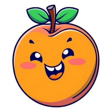 character biting into a juicy peach sticker