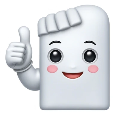 White thumbs-up wearing a glove sticker