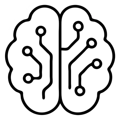 Circuit brain representing artificial intelligence, minimal design sticker