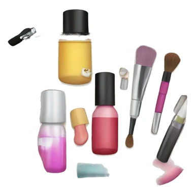 cosmetic bag with cosmetics sticking out sticker