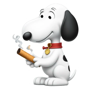 snoopy holding cigarette  sticker
