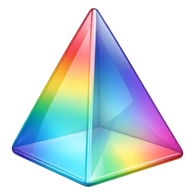 A 3d, not to detailed rainbow prismatic triangular prism. sticker