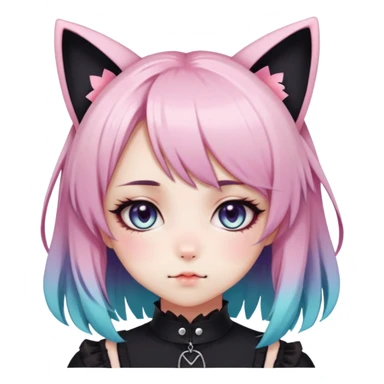 Gorgeous Edgy Kawaii Lolita Gradient Beautiful Anime Emo CatLady sticker