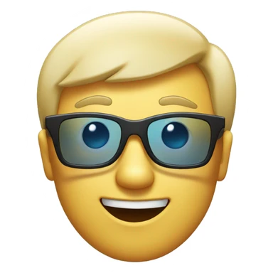 Face of a guy wearing 3D Glasses excited while watching a movie sticker