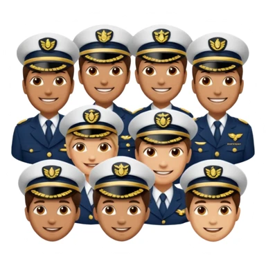 emoji style ship crew where everyone is a capitan sticker