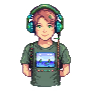 streamer with headphones sticker