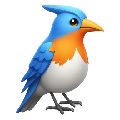 stoic blue bird with an orange beak sticker