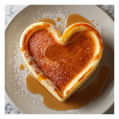 heart-shaped pancake, professional photography style sticker