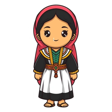 Kurdish girl with traditional clothes sticker