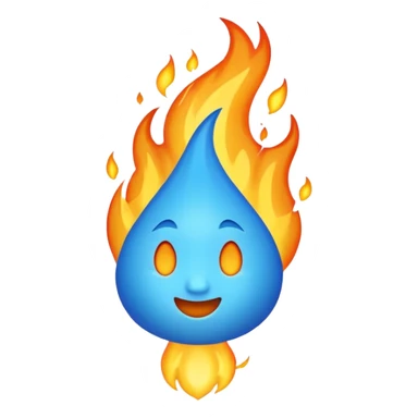 fiamma tutta di colore azzurro sticker