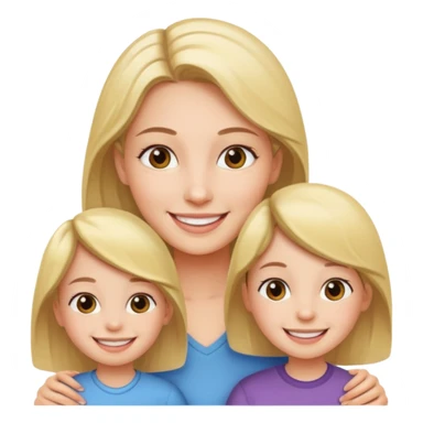 Girl with 2 kids sticker