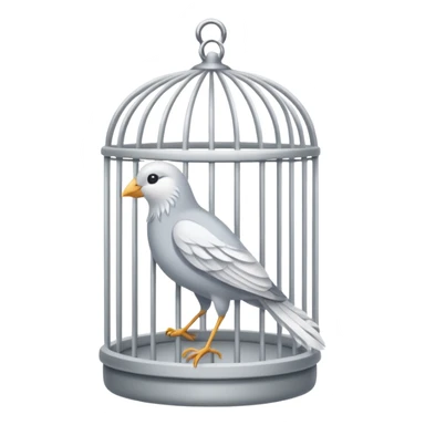 white bird in cage sticker