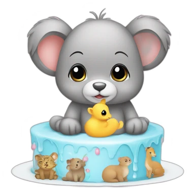 Baby shower animals sticker