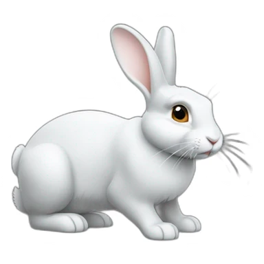 Lapin gris avec patte blanche sticker