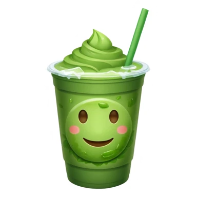 MATCHA PLASTIC CUP WITH CUBES OF ICE sticker