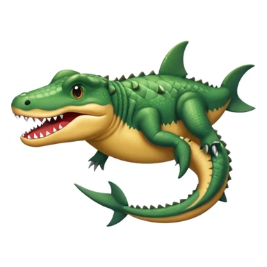 Cocodrilo con piernas de tiburón y orejas de perro sticker