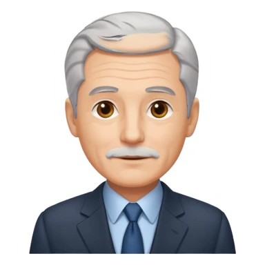 Homem de 60 anos cabelo cinza. Rosto sem pelos. sticker