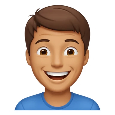 man making fun sticker