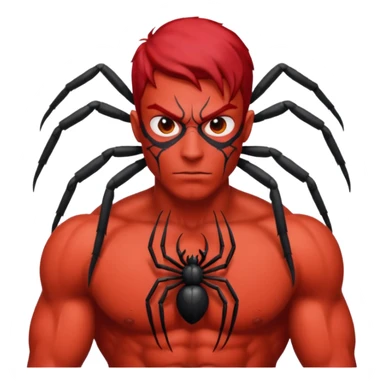 red man with spider  sticker