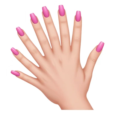hand with pink nails done sticker