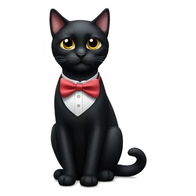 Black cat with bowtie sticker