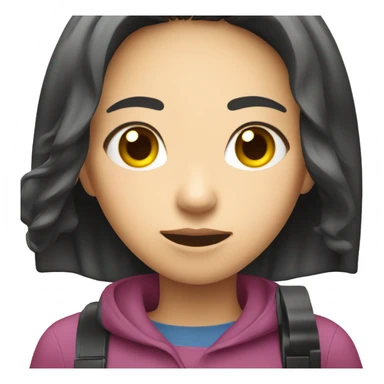 asian girl with video camera sticker