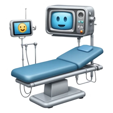 mesa de cirurgia com tv do lado sticker